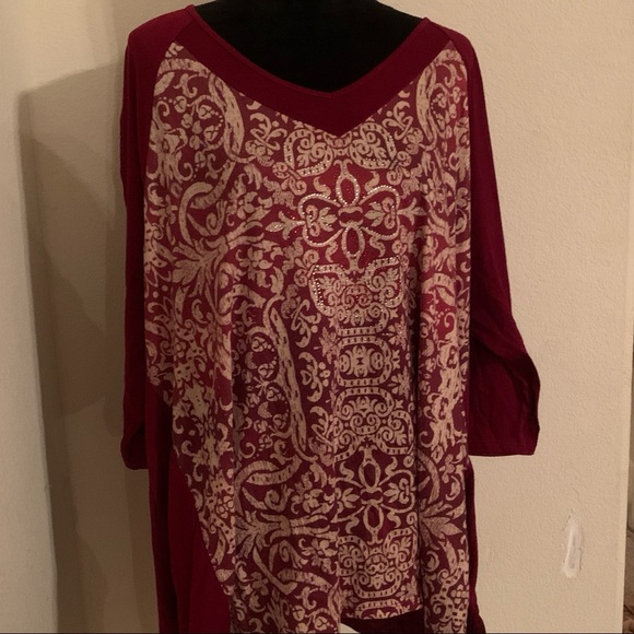 Catherines Cranberry Embellished Top - Picture 4 of 6